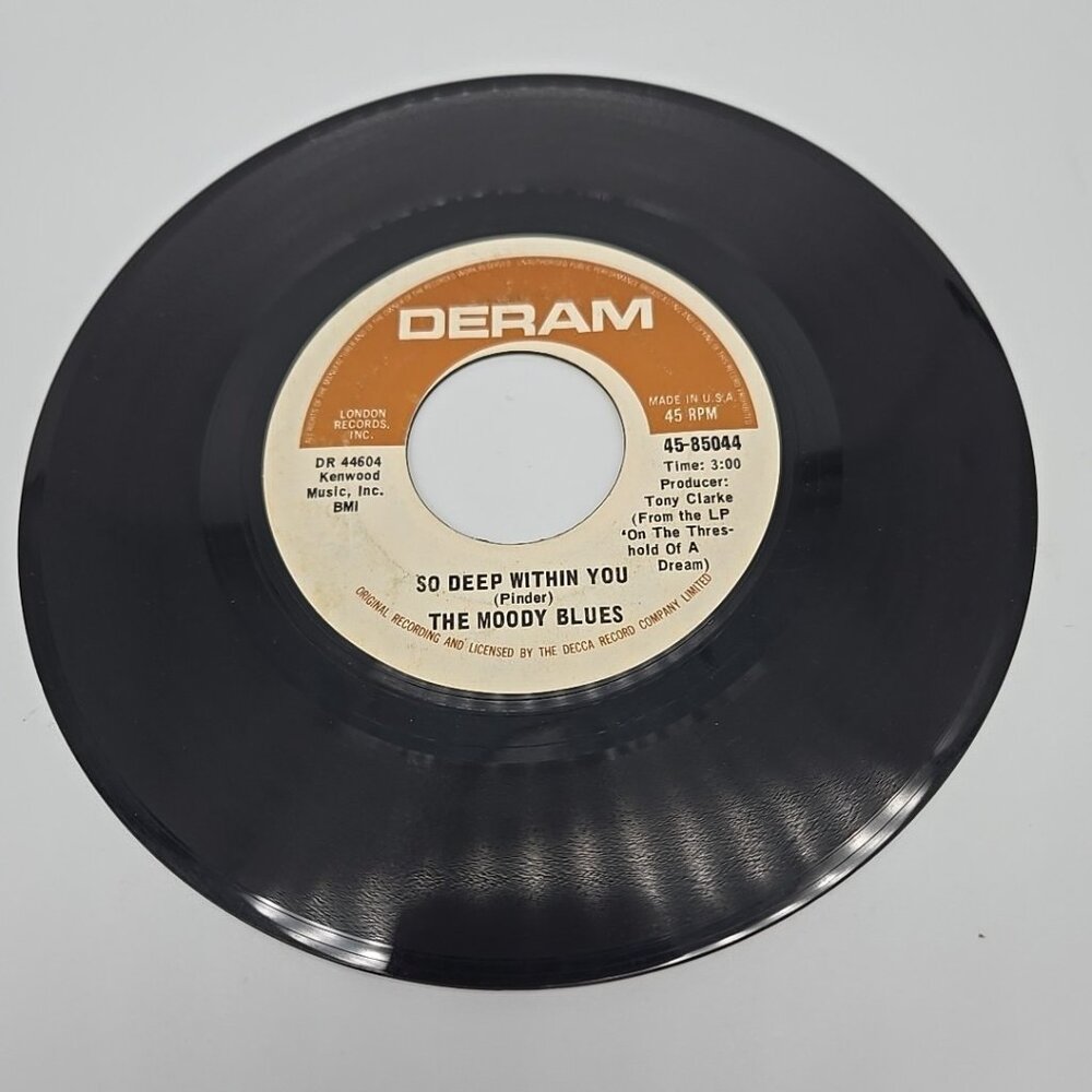 Never Comes The Day / So Deep Within You by The Moody Blues 45 RPM Vinyl Record